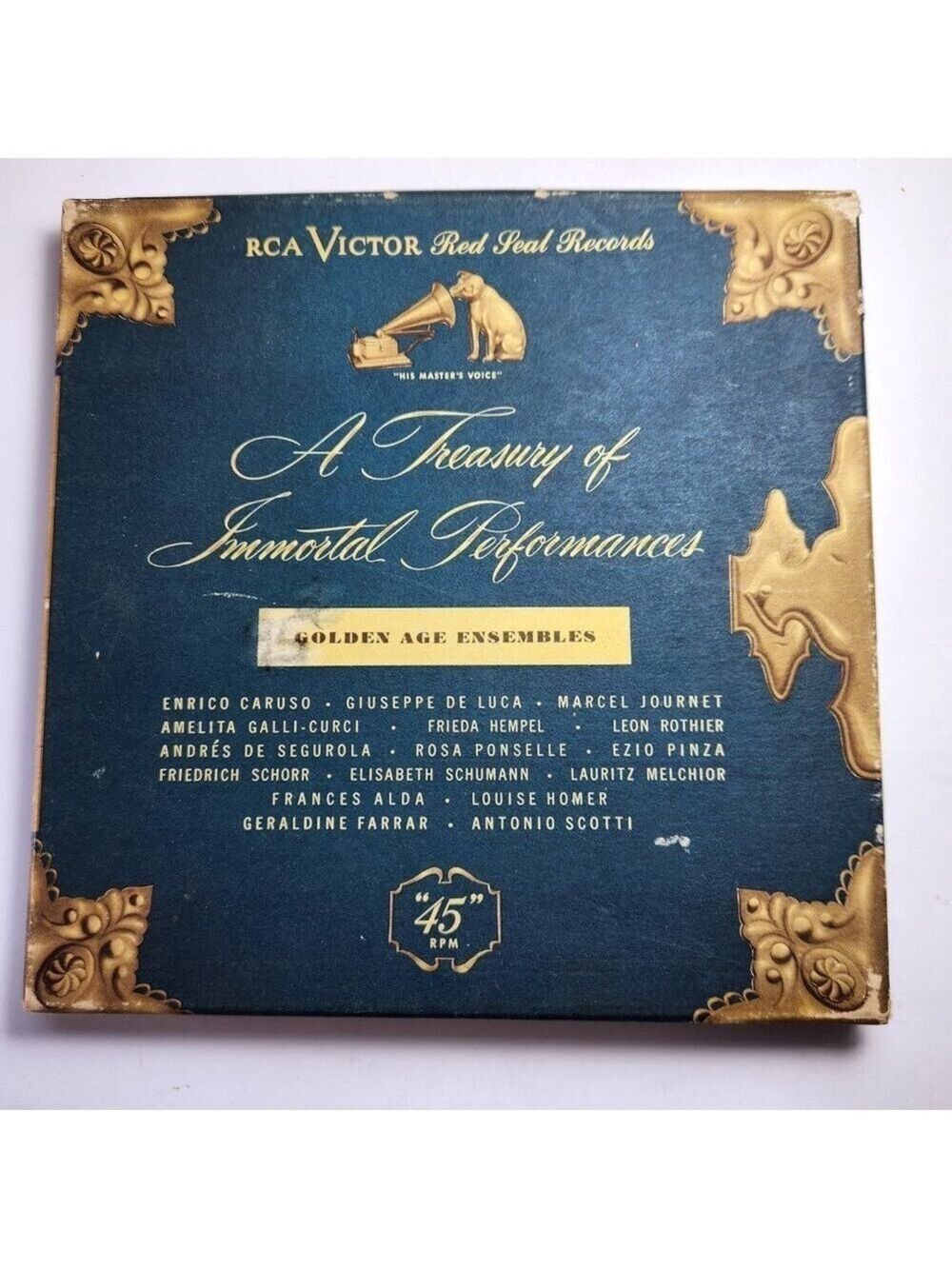 RCA Red Seal 45 RPM Box Set Golden Age Ensembles Opera Enrico Caruso Vintage 7"
